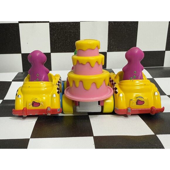 Barney the Dinosaur Baby Bop & Barney Diecast Cake Car Lyons Group 1993 Lot of 3 - Picture 2 of 7